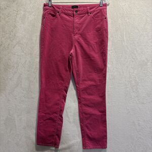 Talbots Straight Leg Corduroy Pant Stretch Pink Women's Size 10 Petite Preppy